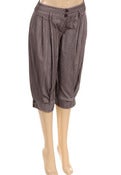 Image of Herringbone Cuffed Capri Trousers (Sizes XL-3XL)