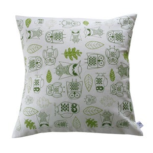 Image of Night Owls 18x18 Pillow {white}