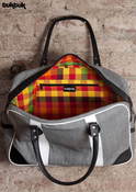Image of Navy/White Leather Weekend Holdall