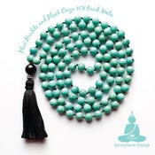 Image of YogaBe Gemstone Mala Necklace - Blue Howlite & Black Onyx