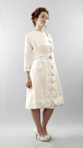 Image of Dalzell – silk duchess satin scalloped coat 