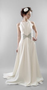 Image of Faye – Fine wool crepe bias gown