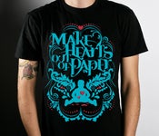 Image of MHOOP BLACK TEE (blue design)(LAURIE SHIPLEY DESIGN)