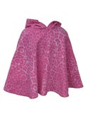 Image of Pink Leopard Print Fleece Poncho
