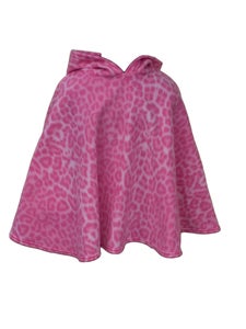 Image of Pink Leopard Print Fleece Poncho