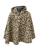 Image of Leopard Print Fleece Poncho 