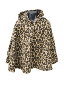 Image of Leopard Print Fleece Poncho 
