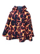 Image of Flame Print Fleece Poncho 