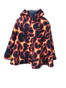Image of Flame Print Fleece Poncho