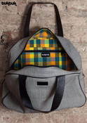 Image of Striped/Leather Bowling Bag