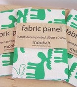 Image of 'Moose' hand screen printed fabric by Mookah - green