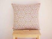 Image of Leaves Cushion Cover - 45cm x 45cm in Chalk