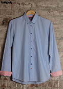 Image of Blue Stripe Contrast Shirt