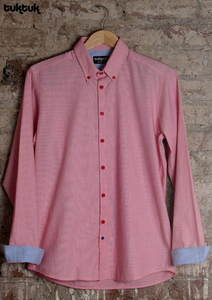 Image of Red Stripe Contrast Shirt