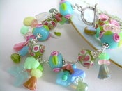 Image of Monet's Garden - Lampwork and Sterling Charm Bracelet