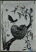 Image of Willie Wagtails in Nest - Tea Towel