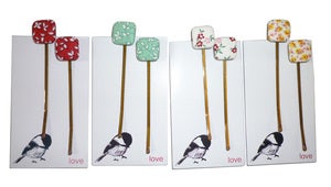Image of Double Square cloth Hair Pins