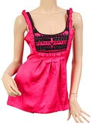 Image of Fuschia Silky Embellished Cami