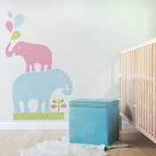 Image of Stacked Elephants Removable Reusable Fabric Wall Decal