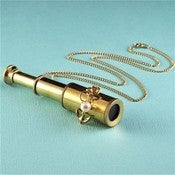 Image of I Spy - Working Telescope Necklace in Gold with Anchor Charm and Freshwater Pearl