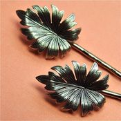 Image of Woodland Goddess - Antiqued Silver Leaf Hairslides