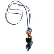 Image of Denim Blue Boho Charm Necklace