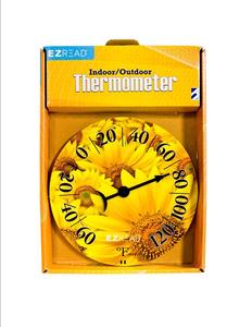 Image of 8" Dial Thermometer with Sunflowers Photo