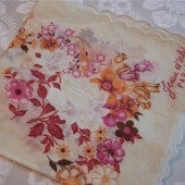 Image of Floral print vintage handkerchief 