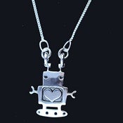 Image of Sterling Silver Robot Necklace