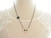 Image of White and Black Owl Necklace with Side Bow