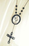 Image of Black Bird Cross Rosary