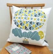 Image of NEW ballooning cushion on white linen