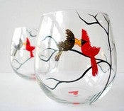 Love Birds Stemless Wine Glasses-Set of 2