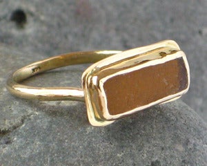 Image of Amber Seaglass Ring