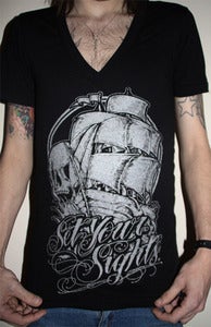 Image of TERROR ON THE HIGH SEAS V-NECK SHIRT