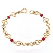 Image of Fleur De Lis Bracelet w. Ruby, Vermeil