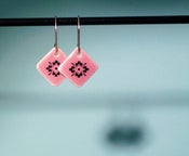 Image of Pink Fleur Porcelain Drop Earrings
