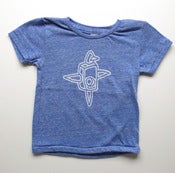 Image of Baby T-shirt - Eco-Blue with Patternmaker Bird Design