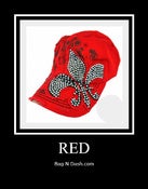 Image of Fleur De Lis Crystal Saint Baseball Cap Castro Cadet Hat Red