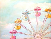 Image of Ferris Wheel print matted ready to frame M