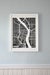 Image of Black Silk-Screen Printed Map of Portland 