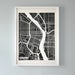 Image of Black Silk-Screen Printed Map of Portland 