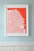 Image of Red Silk-Screen Printed Map of San Francisco