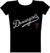 Image of Black "Deauxgirls" Bordeaux 7s - Girls