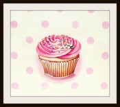 Image of classic buttercream frosted cupcake pink mini print