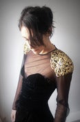 Image of Vintage 80s Black Velvet Mini Dress with Shoulder Pads