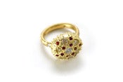 Image of Champagne Diamond and Ruby Sea Urchin Ring