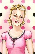 Image of "paper doll" matted ready to frame print M