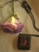 Image of SOLD - Deep Blues Filigree Art Nouveau Musical Pendant