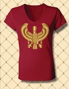 Image of Women's Custom Heru Gold Foil Red V Neck